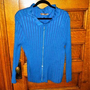 ~~~ BELLDINI Cardigan/ Rhinestones in the Zipper ~ XL